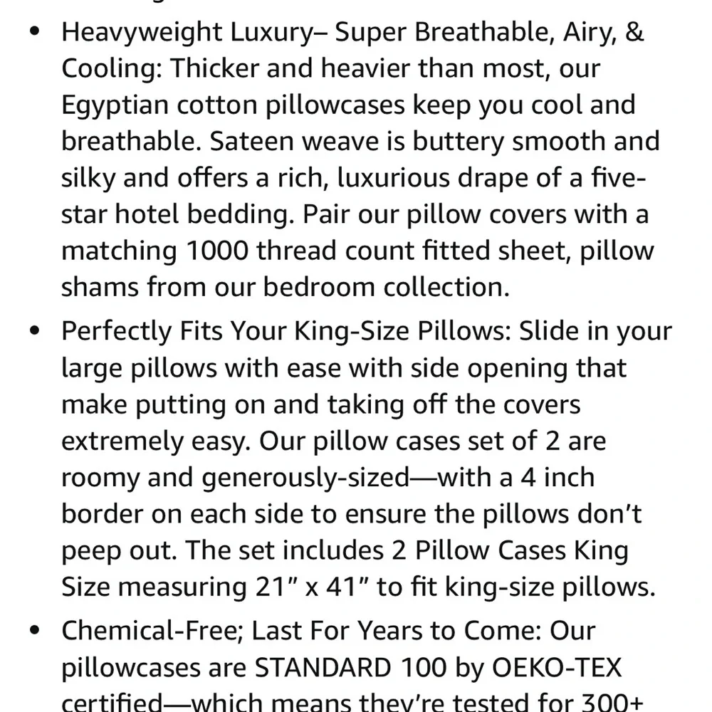 Luxury king size pillows case navy